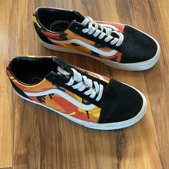 Vans Unisex Black and Orange Sneakers - Picture 3 of 7